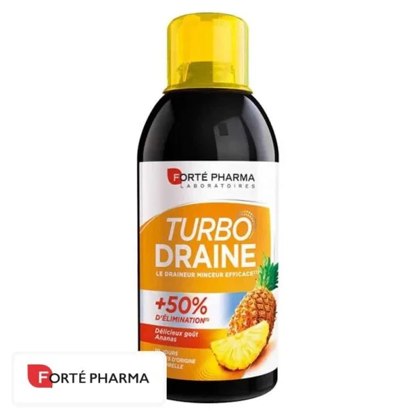 Flacon jaune Forté Pharma Turbo Draine goût ananas 500 ml