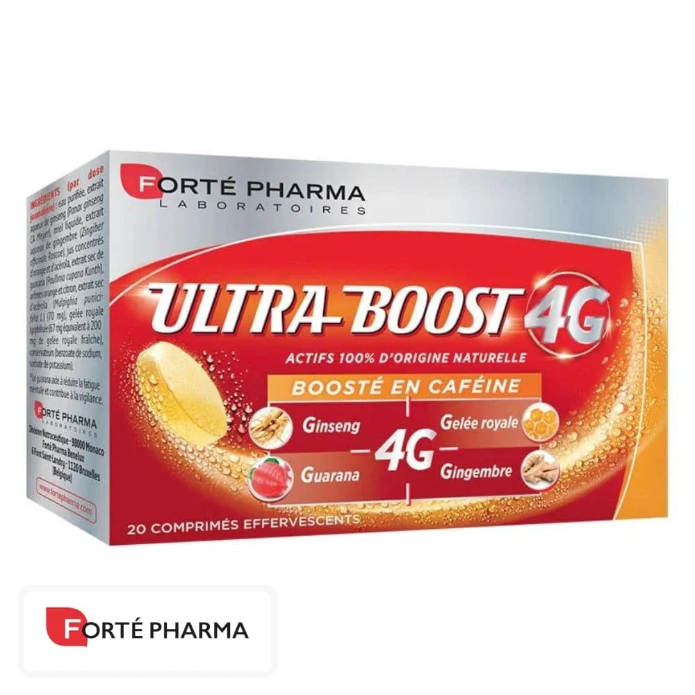forte-pharma-ultra-boost-4g-booster-en-cafeine-20-comprimes.jpg Boîte rouge Forté Pharma Ultra-Boost 4G 20 comprimés effervescents