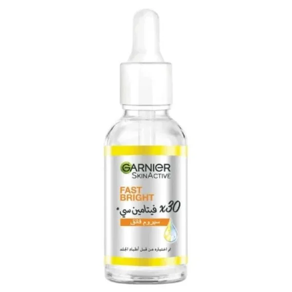 Flacon compte-gouttes transparent Garnier SkinActive Fast Bright vitamine C