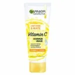 Tube Garnier SkinActive gommage visage vitamine C citron jaune et blanc