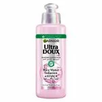 Flacon pompe rose Garnier Ultra Doux crème sans rinçage eau de riz amidon