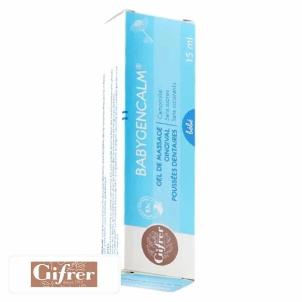 Étui bleu Gifrer Babygencalm gel de massage gingival 15 ml
