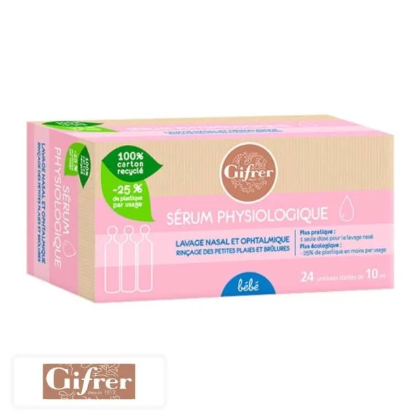 Gifrer Bébé Sérum PHYSIOLOGIQUE Lavage Nasal Et Ophtalmique 24x 5ml