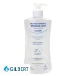 Flacon pompe blanc Gilbert Eau nettoyante douceur 3 en 1, 400 ml