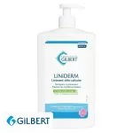 Flacon pompe blanc Gilbert Liniderm liniment oléo-calcaire, étiquette bleue
