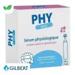 Boîte blanche et rose PHY Bébé sérum physiologique Gilbert dix unidoses