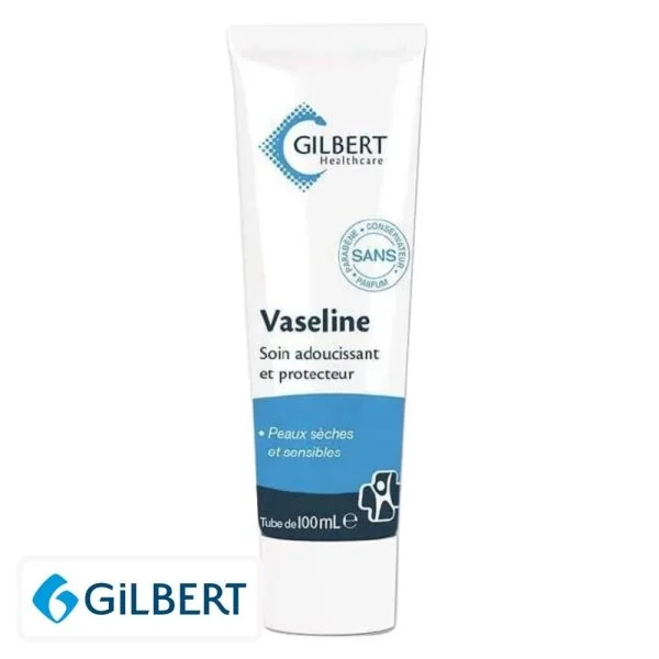 Tube blanc et bleu Vaseline Gilbert soin adoucissant et protecteur 100 ml