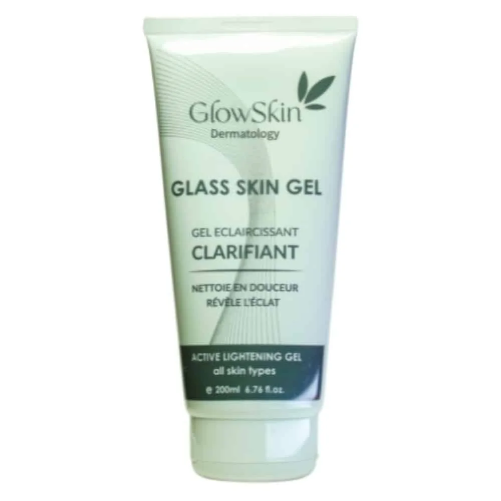 glowskin-dermatology-glass-skin-gel-eclaircissant-clarifiant-200ml.jpg Tube vert clair GlowSkin Glass Skin Gel éclaircissant clarifiant 200 ml