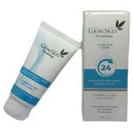 Tube blanc et bleu GlowSkin Dermatology avec son étui Hydra-Skin