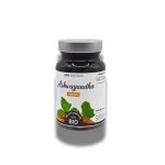 Flacon brun GPH Diffusion Ashwagandha avec étiquette blanche et feuilles vertes