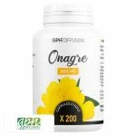Flacon blanc GPH Diffusion Onagre 200 capsules avec fleurs jaunes