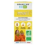 Boîte jaune Granions Kid Bio Immunité solution buvable, label AB
