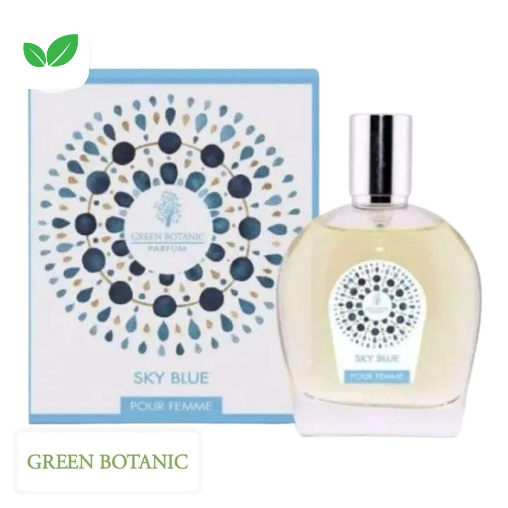 green-botanic-femme-sky-blue-parfum-100ml.jpg Flacon et étui parfum Green Botanic Sky Blue femme rosace bleue