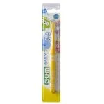 Brosse à dents GUM Baby jaune sous blister illustré de personnages