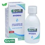 Flacon blanc et étui du bain de bouche GUM Hydral bouche sèche