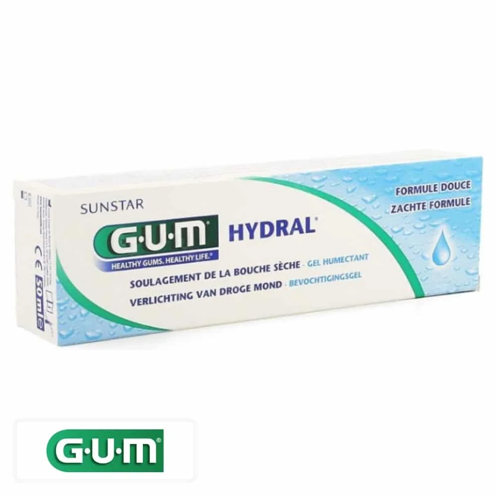gum-hydral-gel-bucal-humectant-6000.jpg Étui bleu et blanc du gel humectant GUM Hydral bouche sèche