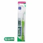 Brosse à dents GUM manche vert translucide sous blister avec capuchon