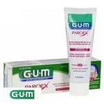Tube et étui GUM Paroex gel dentifrice chlorhexidine 0,12 % vitamine E