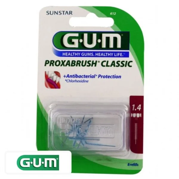 Blister GUM Proxabrush Classic 612 huit brossettes interdentaires 1,4 mm
