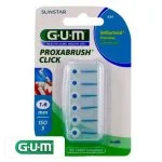 Blister GUM Proxabrush Click 624 six recharges brossettes bleues 1,6 mm
