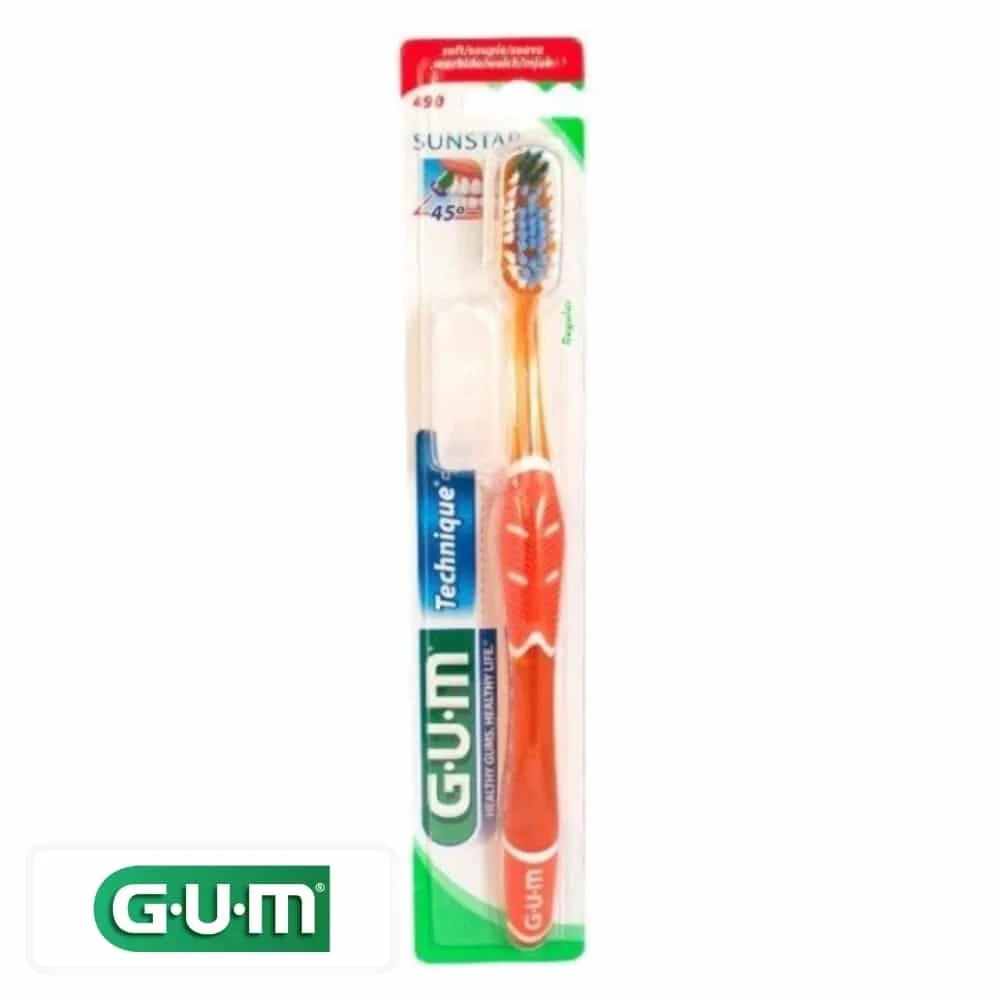 gum-technique-brosse-a-dents-souple-compacte-490-souple-normal-1.jpg Brosse à dents GUM Technique+ sous blister transparent avec capuchon de protection