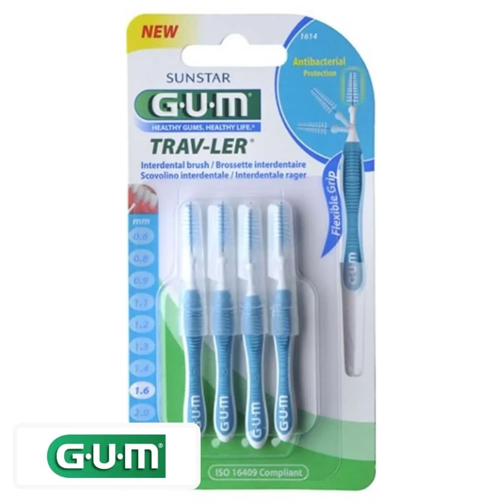 gum-trav-ler-brossettes-interdentaires-1614-16-mm.jpg Blister GUM Trav-Ler 1614 avec quatre brossettes interdentaires bleues de 1,6 mm