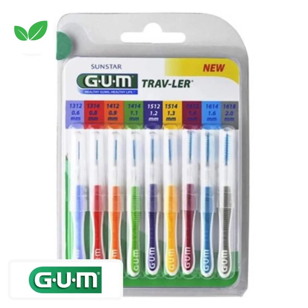 gum-trav-ler-brossettes-interdentaires-1699-multipack.jpg Blister GUM Trav-Ler 1699 multipack avec neuf brossettes interdentaires de couleurs différentes