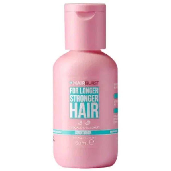 Petit flacon rose Hairburst après-shampoing avocat coco 60 ml voyage