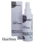 Flacon spray blanc et étui gris Hairstim lotion anti-chute