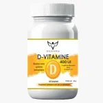 Flacon blanc et orange Health Power D-Vitamine 400 UI, 60 comprimés