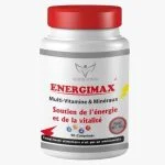 Flacon blanc à bouchon rouge Health Power Energimax, 90 comprimés