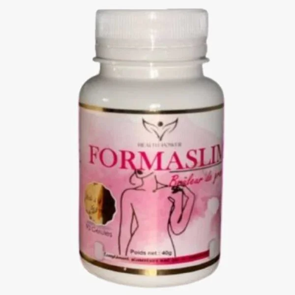 Pot blanc et rose Formaslim Health Power, 90 gélules, brûleur de graisse