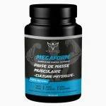 Pot noir Health Power Megaform, étiquette bleue, 180 gélules prise de masse
