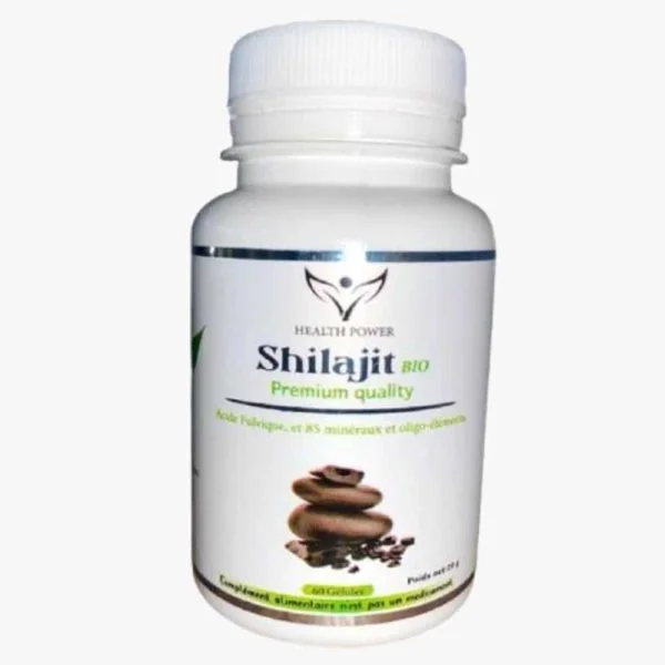 Pot blanc Shilajit bio Health Power, 60 gélules, acide fulvique
