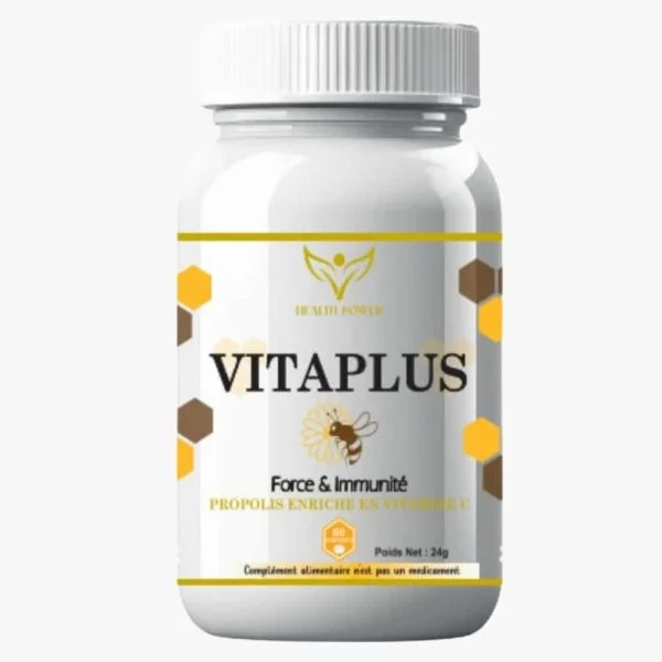 Pot blanc et jaune Vitaplus propolis Health Power, 60 comprimés