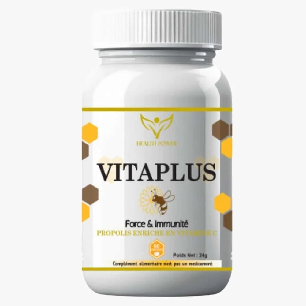 health-power-vitaplus-force-et-immunite-30-comprimes.jpg Pot blanc et jaune Vitaplus propolis Health Power, 60 comprimés