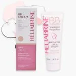 Tube blanc Héliabrine BB Cream beige SPF 30 avec étui rose