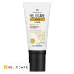 Tube blanc Heliocare 360° Color Water Gel beige SPF50+, bouchon noir, 50 ml
