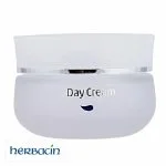 Pot en verre dépoli Herbacin Day Cream, couvercle translucide, goutte bleue