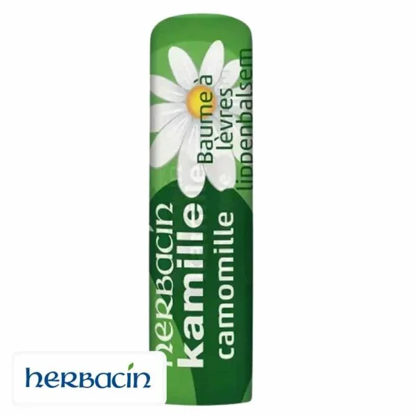 Stick vert Herbacin Kamille baume à lèvres camomille, marguerite imprimée