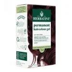 Boîte Herbatint coloration permanente 5M châtain clair acajou avec cheveux acajou foncé ondulés