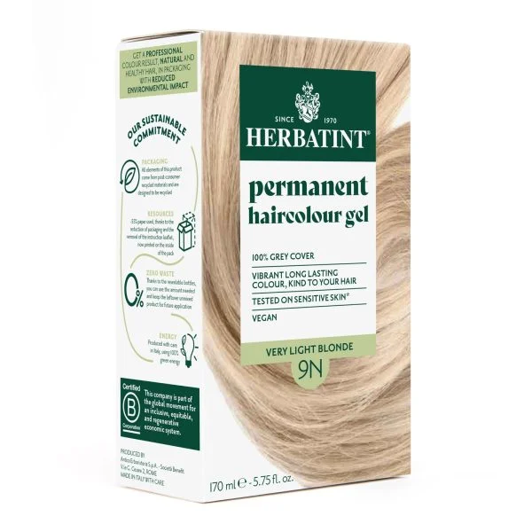 Boîte Herbatint coloration permanente cheveux teinte 9N blond très clair