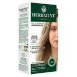 Boîte Herbatint coloration permanente FF5 blond sable avec portrait de femme blonde