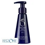 Flacon pompe bleu foncé Herôme crème mains extra anti-âge SPF 15
