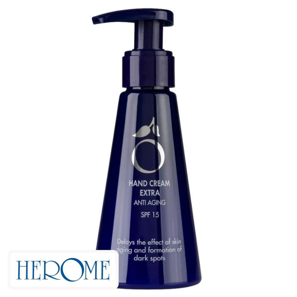 herome-creme-extra-anti-age-spf15-120ml.jpg Flacon pompe bleu foncé Herôme crème mains extra anti-âge SPF 15