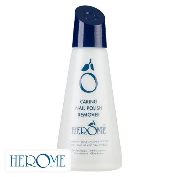 Flacon givré Herôme dissolvant soignant ongles sans acétone bouchon bleu