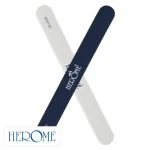 Deux limes polissoir Herôme Glamour Glow blanche et bleu foncé croisées
