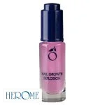 Flacon rose Herôme sérum croissance des ongles avec bouchon bleu foncé