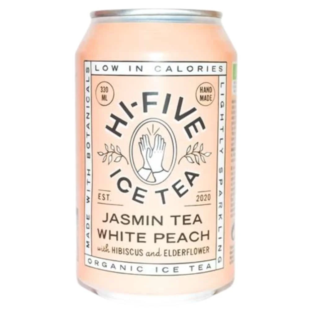 hi-five-ice-tea-peach-blanche-the-jasmin-330ml.jpg Canette rose pâle Hi-Five Ice Tea jasmin et pêche blanche 330 ml
