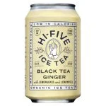 Canette jaune pâle Hi-Five Ice Tea thé noir gingembre 330 ml